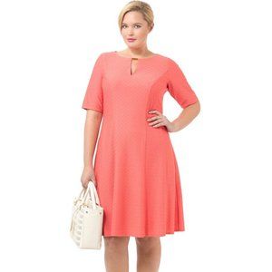 London Times Peach/Coral Dress (16W)